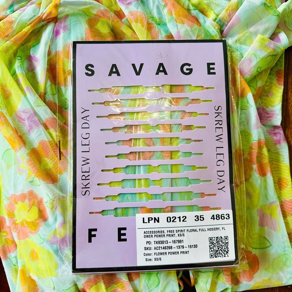 Savage X Fenty Freshly Picked Floral Print Pantyhose & Free Spirit Maxi Robe Set - Picture 11 of 13